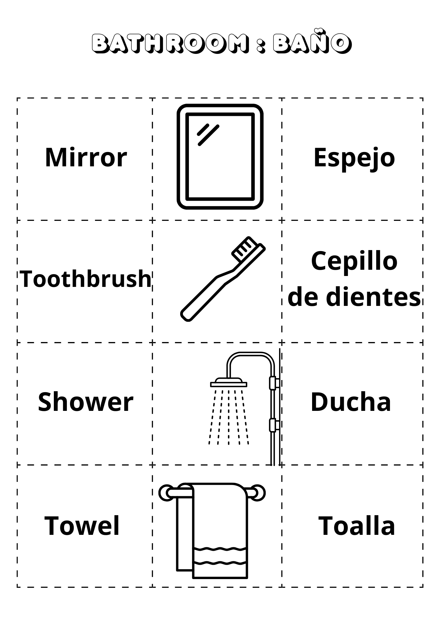 Bilingual Cut And Stick Coloring Book -Household Objects- Es