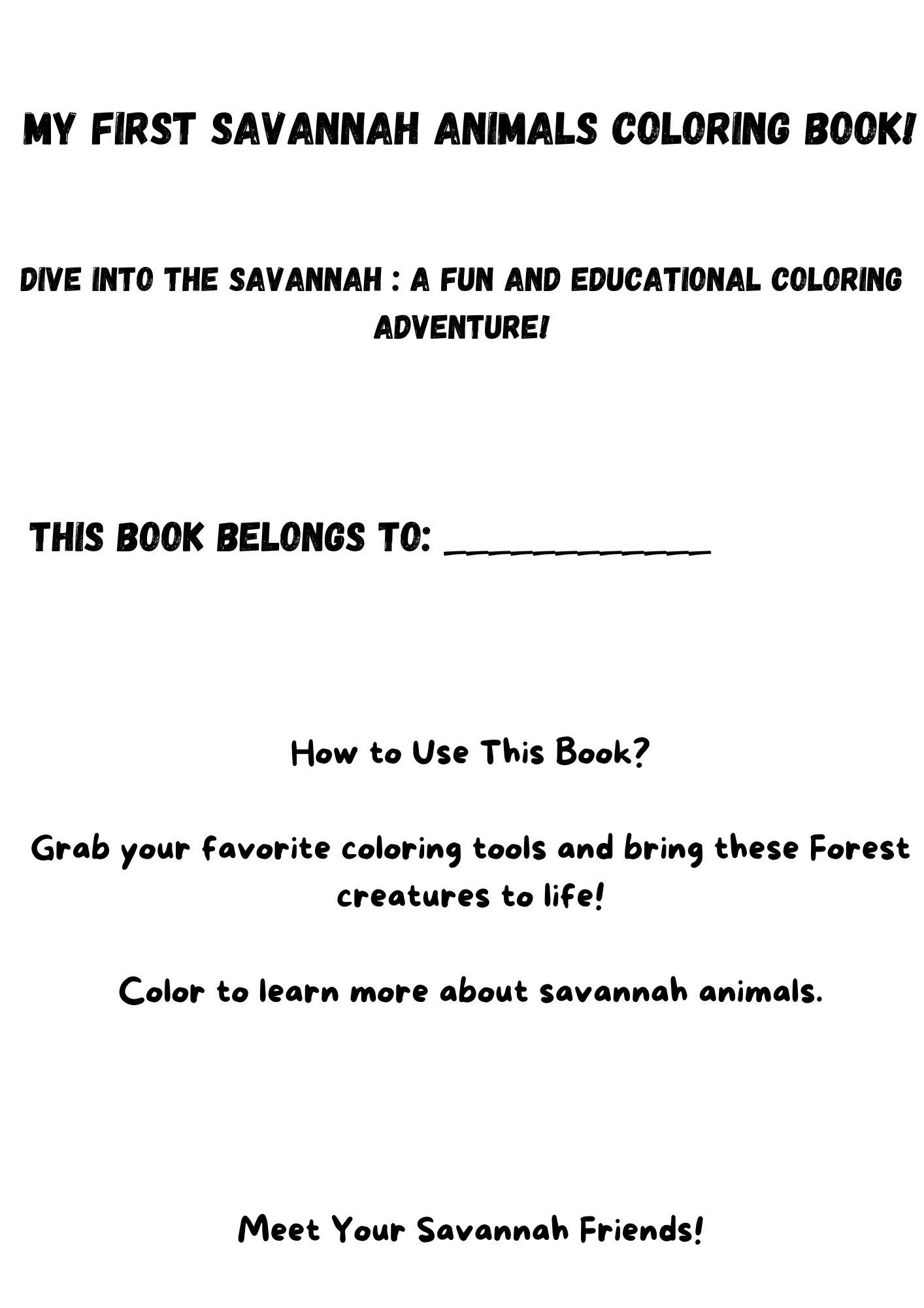 Savannah Animals Drawing