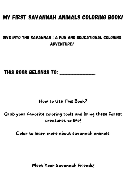 Savannah Animals Drawing